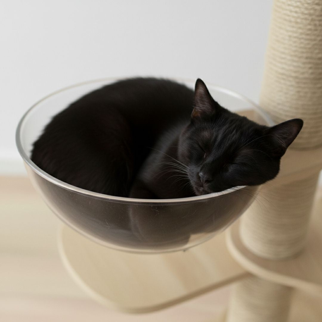 Arbre à chat en bois naturel – Modèle Reiya